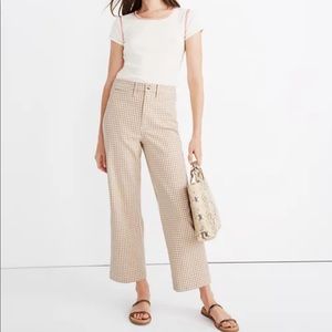 Slim Emmett Wide-leg Pants in Gingham Check
